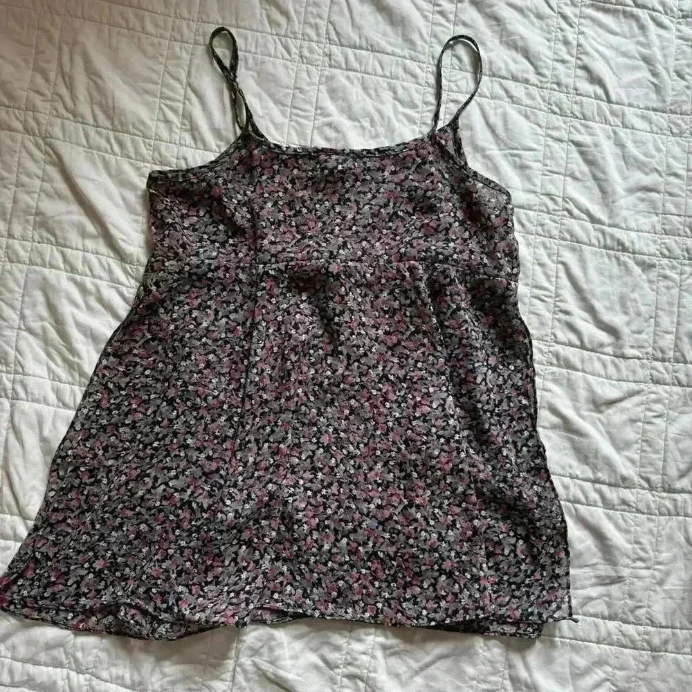 Vintage sheer floral camisole babydoll top Joule women’s large cottagecore fall - Picture 7 of 8